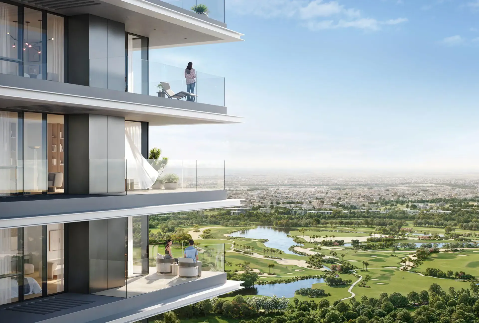 Albero – aukštas bokštas ir žemesni korpusai Dubai Creek Harbour rajone