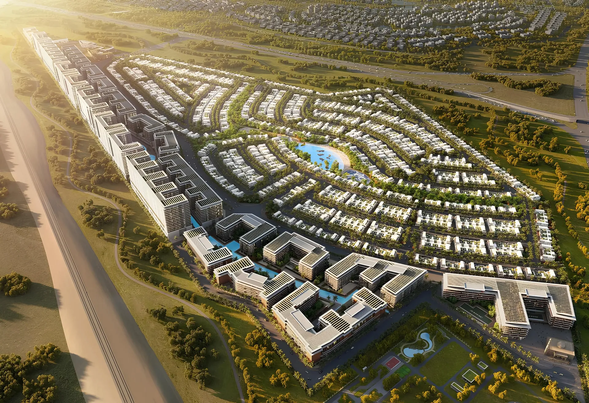 Riverside Views - Capri 2 – pastatai aplink vandens kanalą iš paukščio skrydžio
