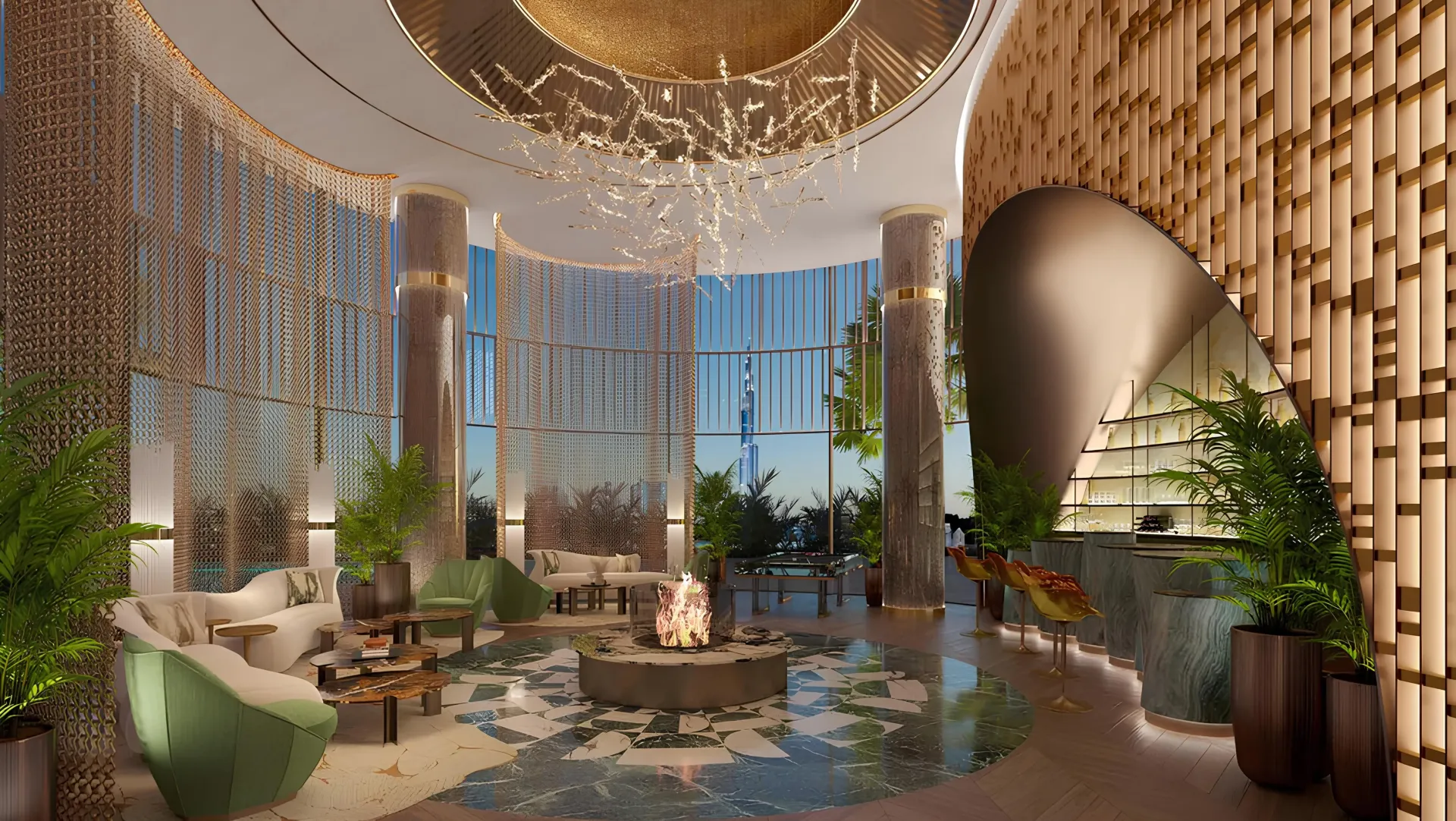 Couture By Cavalli – banguojančio fasado pastatas su stikliniais balkonais prie Dubai Canal