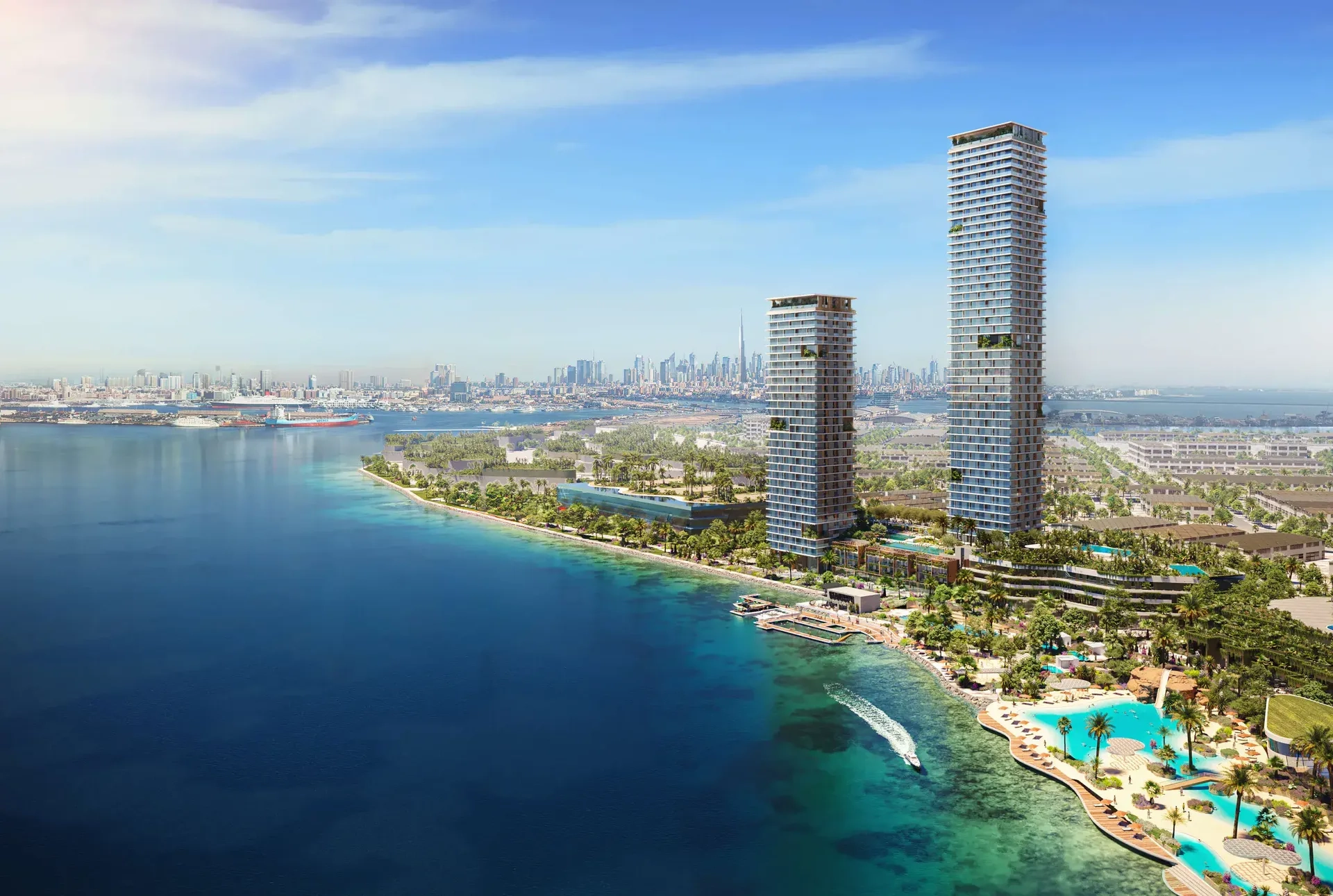 Orise by BEYOND – du bokštai prie jūros Dubai Maritime City