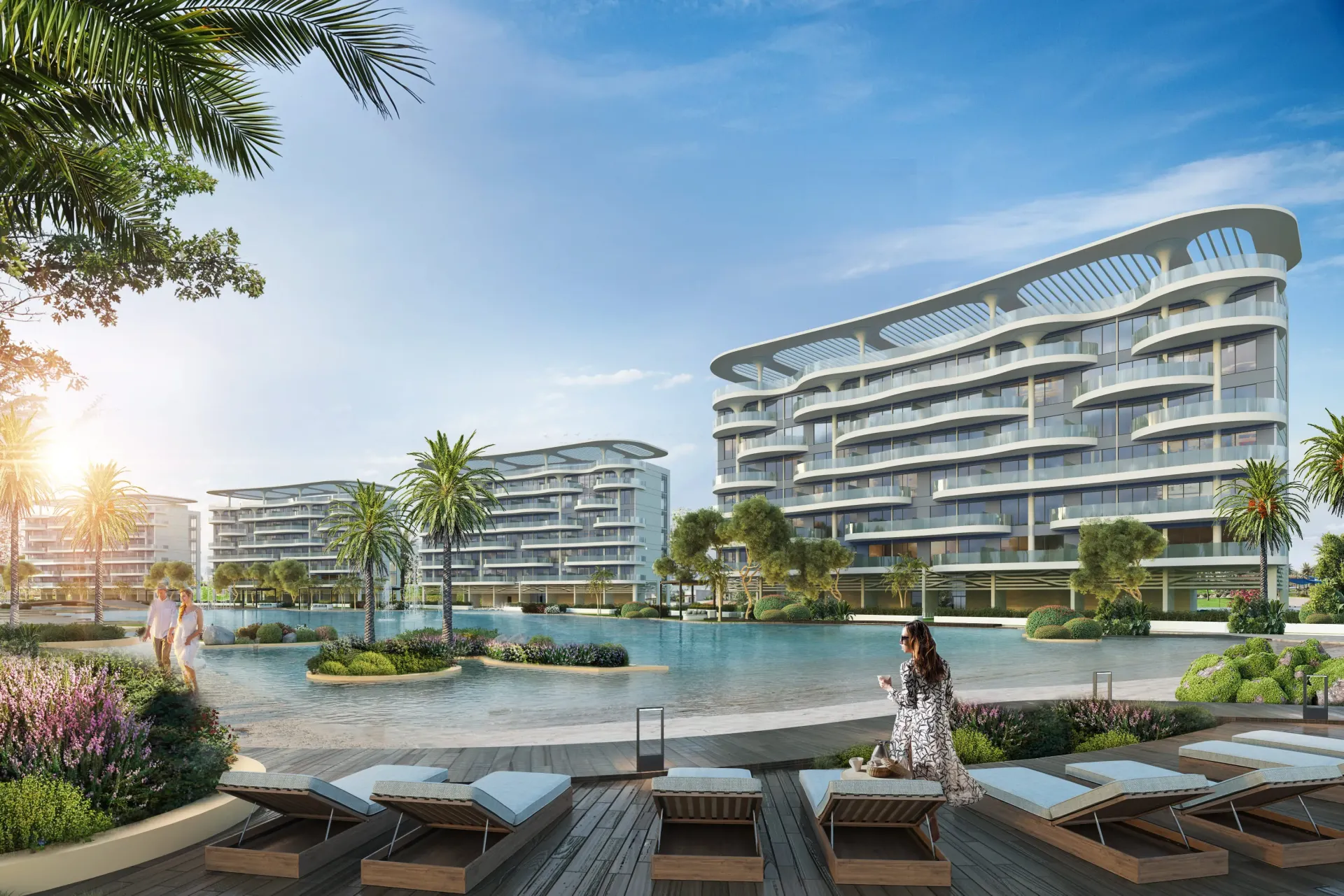 Lagoon Views by DAMAC – banguotų formų gyvenamasis pastatas prie lagūnos Damac Lagoons