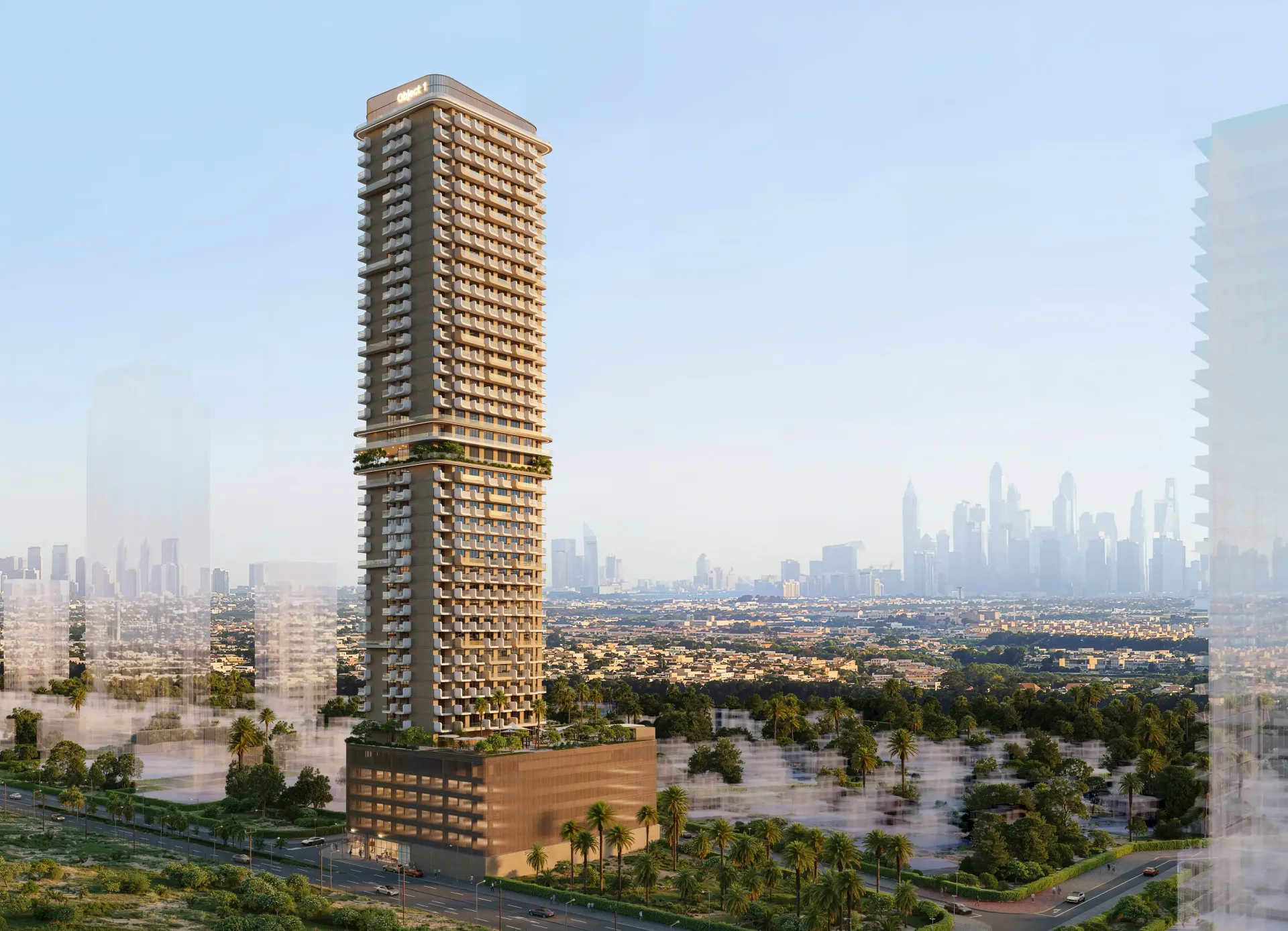 ELAR1S Sky – aukštas gyvenamasis bokštas su Dubajaus panorama fone