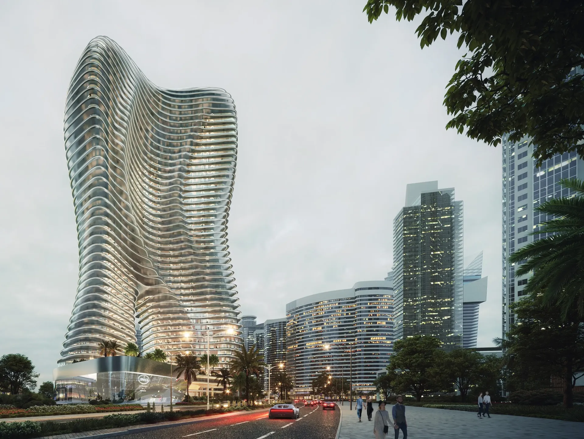 Bugatti Residences By Binghatti – banguojančio fasado bokštas Business Bay