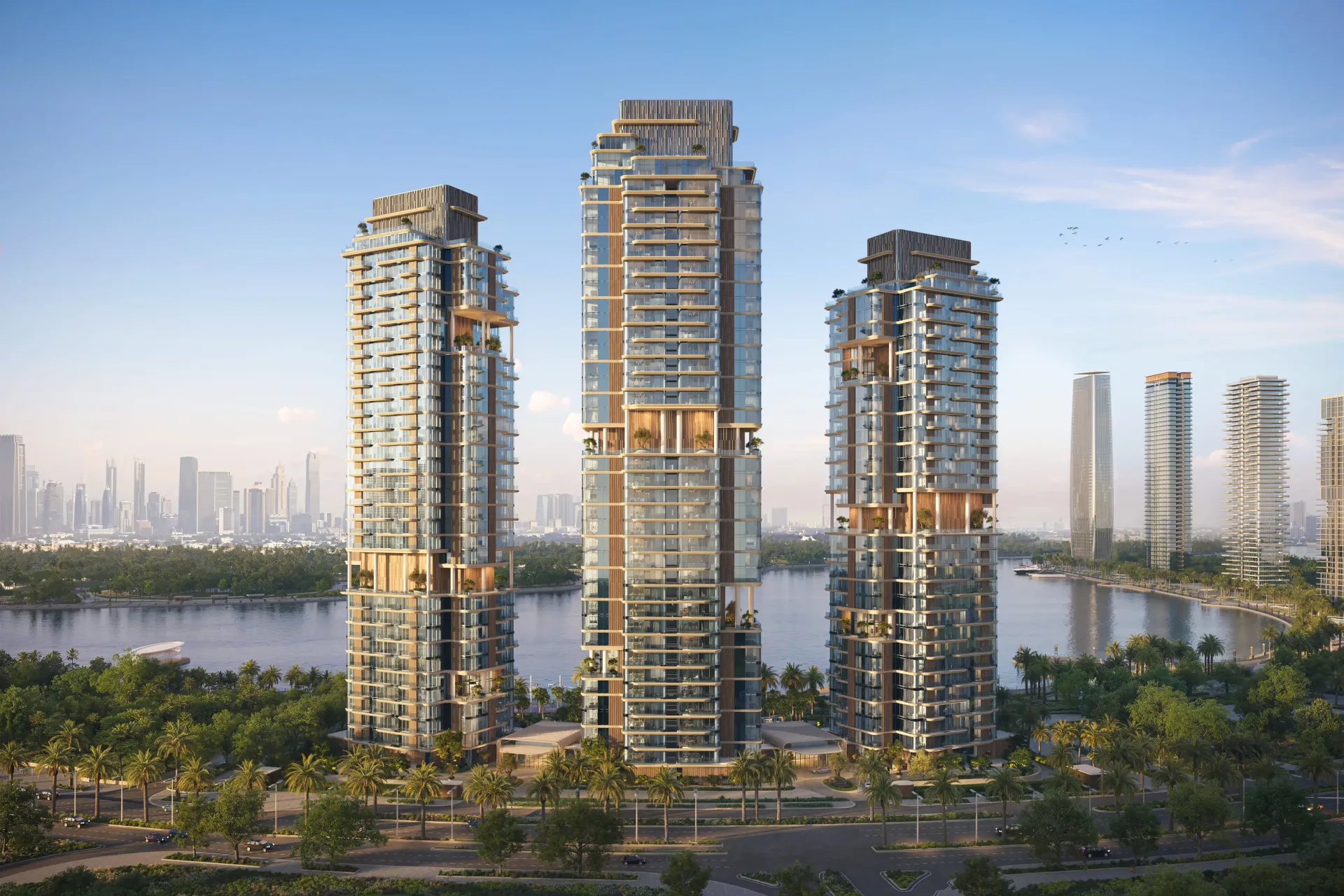 The Edit at d3 – trys gyvenamieji bokštai prie vandens Dubai Design District